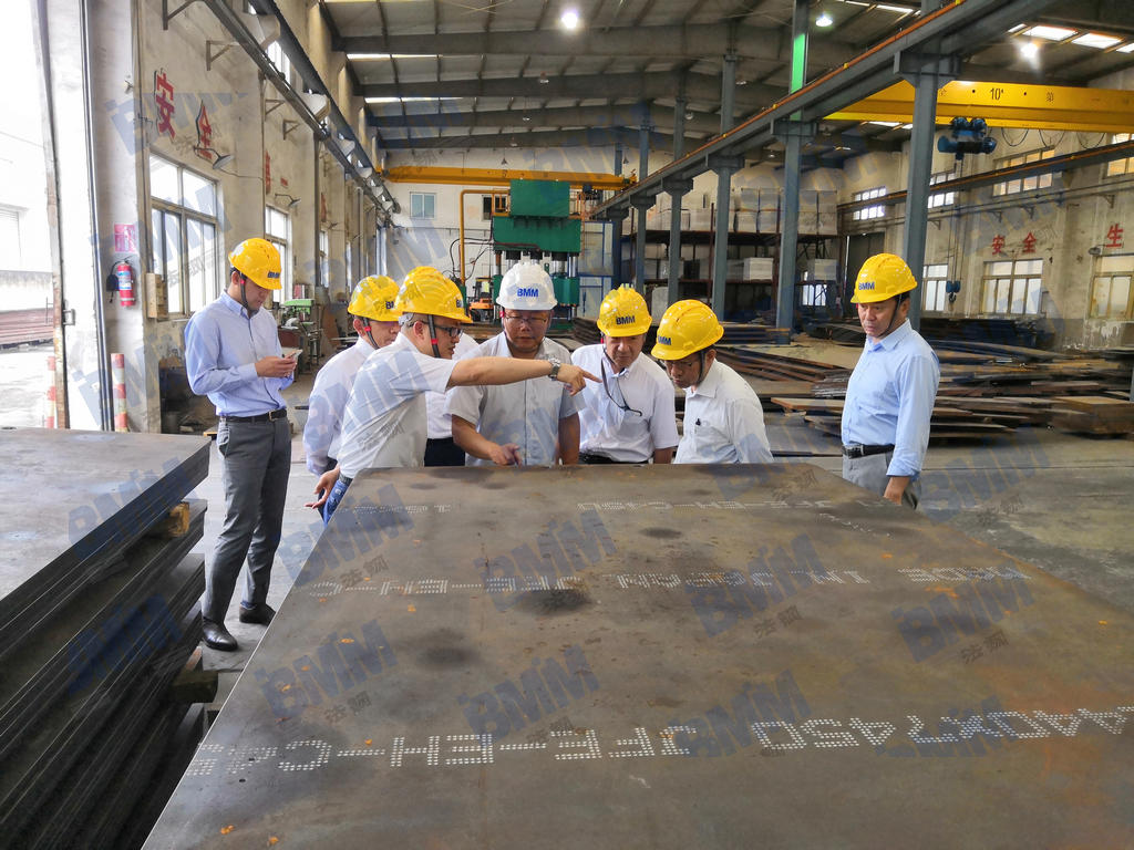 法鋼相關部門負責人陪同JFE鋼鐵高層在廠區(qū)內參觀3